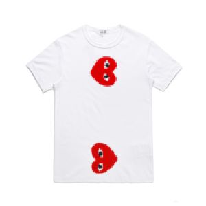 Designer Tee Mens T -shirts com des Garcons CDG Big Heart Play T -shirt Invader Artist Edition White gloednieuwe maat vrouwen