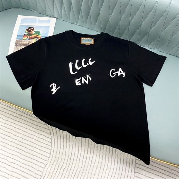 T-shirts de créateurs T-shirt pour hommes Lettre d'été Impression Mode courte Beau manches courtes Simple Casual T-shirt en vrac Noir