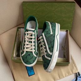 Ontwerper Tennis 1977 Sneaker Canvas Luxe Schoenen Beige Blauw Gewassen Jacquard Denim Damesschoenen Kont Rubber Sole Kleverige Soles Vintage Lederen Sneakers MKLJ00039