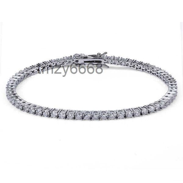 Pulsera de tenis de diseñador Pulseras de lujo Joyería Moissanite Hombres 18k Rise Gold Silver Tenis Iced Out Chain Joyería de moda para mujeres Fiesta Regalo de Navidad QZ2K