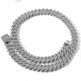 Designer Tennis Necklace S925 Silver Moissanite Diamond Bracelet 14 mm Rhombus Cubaanse links Hip Hop Male met certificaat