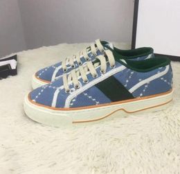 Designer tennis lecture chaussures de toile marque femme beige bleu lavé Jacquard denim ace semelle en caoutchouc broderie 1977 chaussures de sport vintage