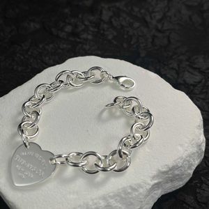 Diseñador TFF clásico de alta calidad 925 Plata pura cadena gruesa corazón nuevo amor colgante pareja artesanía