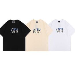 Designer De juiste versie van Kith 21SS New York Exclusieve digitale directe printpaar Korte mouw T-shirt mannen en vrouwen T-shirt