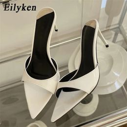 Designer mince high 496 eilyken talons femmes pantoufles extérieures rome strip-teaseuse sandales sandales de diapositives chances 240223 364