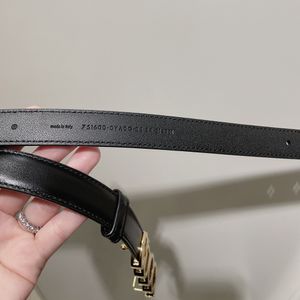 Ceinture en cuir fin de styliste, boucle dorée brillante, ceinture noire pour dames