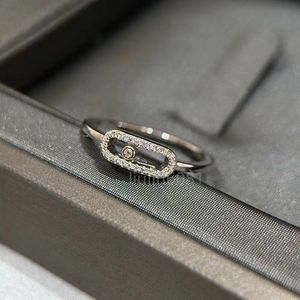 Designer dunne ring een diamant dynamische ring voor dames heren bovenste v-gold ring klassieke premium roségouden electroplating 18k ring voor geschenk met doos ringring
