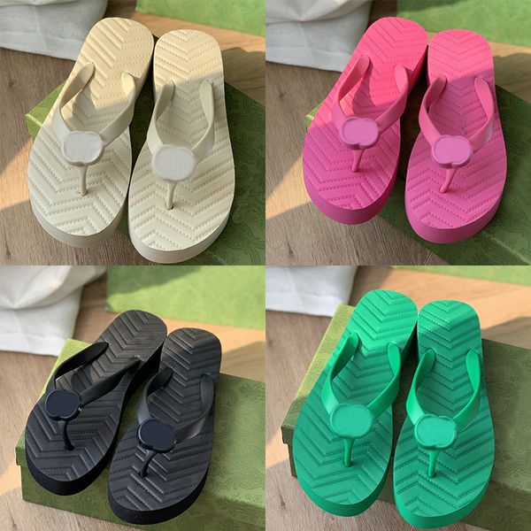 Diseñador Tanga Sandalia Caucho Blanco Rosa Rojo Verde Triple Negro Famoso Pisos de Lujo Chanclas Zapatillas para Niñas Para Mujer Diapositivas Sandalias Sliders Tamaño 35-41