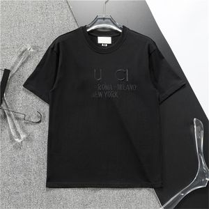 Designer Tide Chest Letter Imprimé laminé à manches courtes High Street Lâche Oversize Casual T-shirt 100% Coton Tops pour hommes et femmes Tshirt11