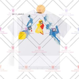 Diseñador Tide T Shirts Carta en el pecho Estampado laminado Manga corta High Street Camiseta informal holgada de gran tamaño 100% algodón puro 674