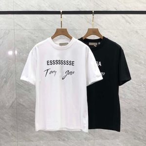 Designer Tide T-shirts LETTRE CHORD LETTRE LAMINÉE PRIME COUPE COUPE HAUTE T-shirt décontracté 100% Pur Coton Pourn pour hommes et femmes