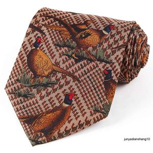 Designer Tie Merk Tie Hot Selling Zijde Dierenpatroon Gedrukt 10cm Verbreed Pure Business Casual Heren Zxum
