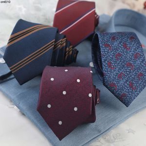 Cravate de créateur pour hommes, tendance de loisirs, rayée, noix de cajou, 7cm, robe formelle à la main, accessoires de travail d'affaires {catégorie}