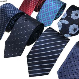 Corbata de diseñador nueva seda morera para hombre 8 cm vestido formal hilo de negocios teñido Jacquard {categoría}