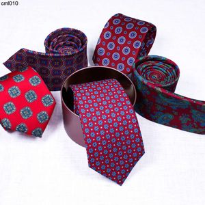 Cravate de créateur fleur de cajou rouge imprimé Banquet de mariage professionnel hommes Polyester {catégorie}