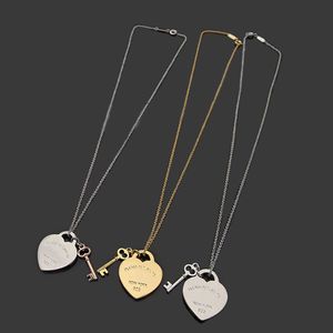 Ontwerper Tiffansy Collana sleutelkettingen hart ketting hanger kettingen dames heren goud/sier/rose met volledig pakket van merk as2024