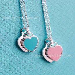 Designer Tiffanybead Collier bijoux T Famille Classic Classic Double Love Enmel Pendant Tricolor Heart en forme de collier Collier Collier Chaîne