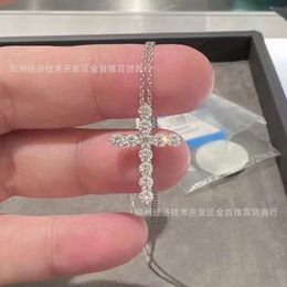 Designer Tiffanybead Collier Bijoux T Collier de croix de la famille Cross diamant complet x Pendant unisexe