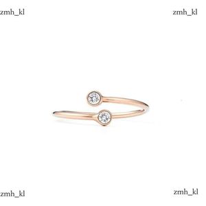 Designer Tiffanyring Classic Open Double T Ring Couple Couple Sterling Silver Ring High Quality Fashion Trend Couple Anniversaire T Ring Love Ring TiffanyJewelry 990