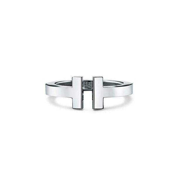 Designer Tiffanyring Classic Open Double T Ring Couple Couple Sterling Silver Ring High Quality Trend Couple T Ring Love Ring TiffanyJewelry 430 359