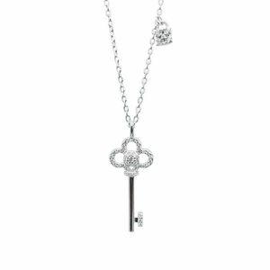 Designer Tiffany et Co classique pull chaîne bijoux couronne clé ensemble Zircon pendentif tempérament clavicule collier cadeau de Noël