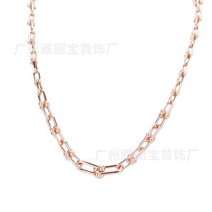 Ontwerper tiffay en co U-vormige geleidelijke ketting met 18K Rose Gold Plating op wit koper voor Womens Inns Family Horseshoe Collar 2UAV