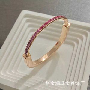 Ontwerper Tiffays New Lock Series Rose Gold Roze Diamanten Armband Mode Eenvoudige Hoge Editie
