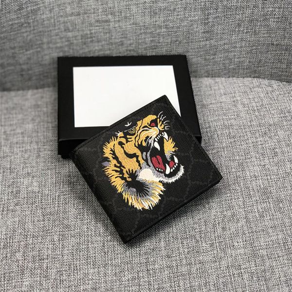 Portefeuille tigre de styliste pour hommes et femmes, porte-monnaie à Clip court, pochette en PVC imprimé, porte-cartes classique, porte-monnaie G451268