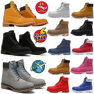 Designer Timberlan Boots Martin Booties Mens Dames Wheat Black Boot Boot Camo Browm Navy Blue Buiten Sports Sneakers wandelen wandelen over de kniemaat 35-45