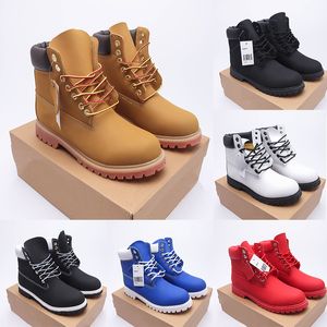 Designer Timberlan Shoes Men Boots Waterdichte enkelklassiek Martin Shoe Cowboy Geel rood blauw zwart roze wandelmotorfietslaars