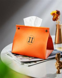 Designer Tissue Boxes Fashion Casual thuistafel decoratie servetten houder oranje h tissues doos toiletpapier dispenser auto deco NAP3646662