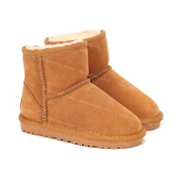 Bottes de designer pour enfants Tasman Pantoufles Châtaigne Ultra Mini Boot Hiver Australie Diapositives en fourrure Slip-on Mules en cuir véritable Enfants Bottines Bébé Filles Chaussures