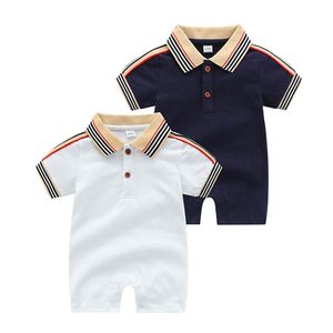 Designer Toddlers Rompers Infant Kids Stripe Polo Rapel Rapel Korte mouw Jumpsuits NewBron Boys Girls Cotton Soft Bodysuits Climb Deskleding Z7552