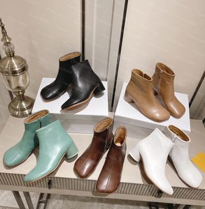 Chaussures Tabi à bout fendu, bottes MM6 pour femmes, bottes en daim, à la mode, en cuir de luxe