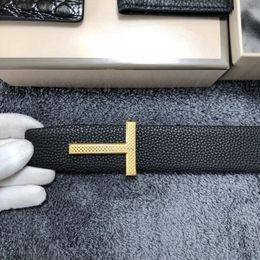 Designer Tom Ceinture Haute Qualité De Luxe Hommes Femmes En Cuir Véritable Boucle Ceintures De Mode Vêtements Accessoires Ceinture Avec Boîte Et Sac À Poussière