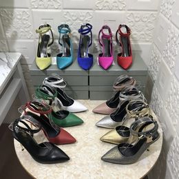 Diseñador Tom Fords Heels Lándalo desnudo Sandalia Naked Toe Forma Tombra Mujer Mujer Boda Boda Hebilla Tobillo Correos Tacones altos Sandalias Tamaño 35-42