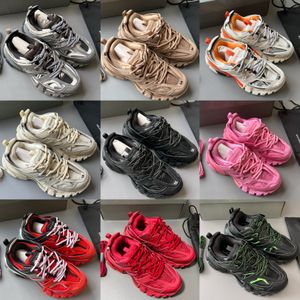 Designer topmerk mannen dames track 3 3.0 casual lederen sneakers nylon print platform schoenen