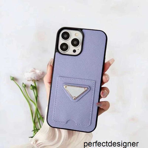 Designer Top Designer Fashion Car Pockets Étui de téléphone pour iPhone 15promax 15pro 15 14promax 14pro 14 13promax 13pro 13 Cuir de luxe Antichoc Housse de protection complète