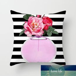 Designer Top Factory Direct Supply Parfum Bottle Serie Kussen Classic Style Pillow Peach Skin Fabric kussens Cover Logo Groothandel