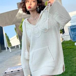 Designer Top Automne Femmes Pull Haut de gamme Cardigan de luxe original standard version ample broderie à capuche tricot