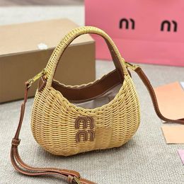 Diseñador Top Handlde Hobo Bolsas de paja Moda para mujer Bolsos cruzados Nuevo 2024 Pequeño bolso de playa tejido Bolsos Totes