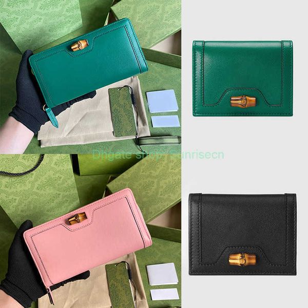 Designer Top New Diana bamboo ZIPPY WALLET Bolso de tarjeta de crédito de cuero genuino Pures de moda