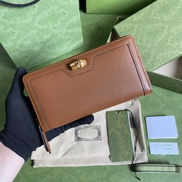 Designer Top qualité Diana bambou ZIPPY WALLET en cuir véritable sac de carte de crédit mode noir rose dame longue pures281o