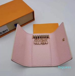 Porte-clés de qualité supérieure de qualité supérieure Vieille fleur célèbre designer classique femmes 6 porte-clés de luxe en cuir véritable porte-cartes pour hommes porte-cartes Hasp imitation portefeuille clé