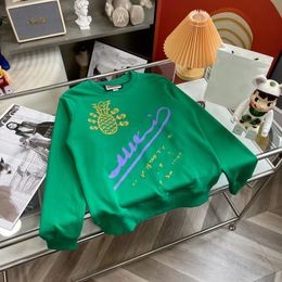 Designer top version Sweat à capuche main pure GU 2022 automne et hiver nouveau logo ananas vert même chandail pour hommes et femmes