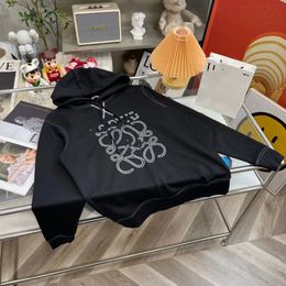 Designer topversie hoodie pure handen loe 2022 herfst en winter nieuw geborduurd logo mannen en vrouwen met dezelfde stijl sweater met capuchon