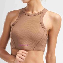 Designer Tops Sexy Lul Women Yoga Underwear Automne NOUVEAU RIBBED HAUT RÉPARATION TOB TOP SOCHOPHER RUNING SPORTS GATHERING Back Fitness