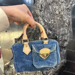 Bolsa de diseño de diseñador 16 cm Mini Boston Bags Canvas Leather Lady Messenger Crossbody Bag Fashion Fashion Fashion Satchel Pillow Shoulder Bag bolso