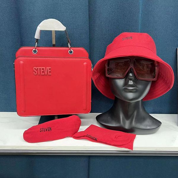 Bolso de mano de diseñador y sombrero de cubo, conjunto de gafas de marca famosa, bolsos de hombro para mujer, bolso cruzado de cuero PU, bolso Steve, bolsos de mano