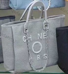 Bolsa de diseño de diseñador CH Pearl Bag Pearl Bag Fomen's Night Bag Marca lienzo bordado Bolso de la playa Fashion Fashion Bag de hombro de alta calidad H0ek